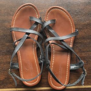 Black American eagle sandals